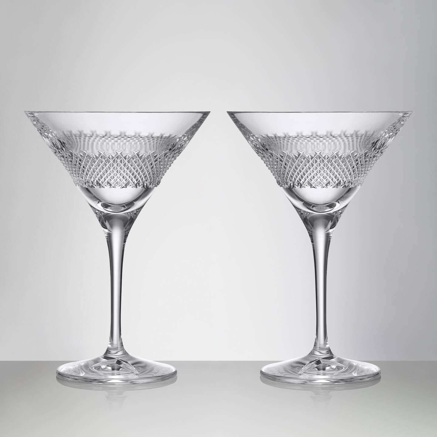 Waterford Mastercraft Irish Lace Martini Glasses, Set of 2