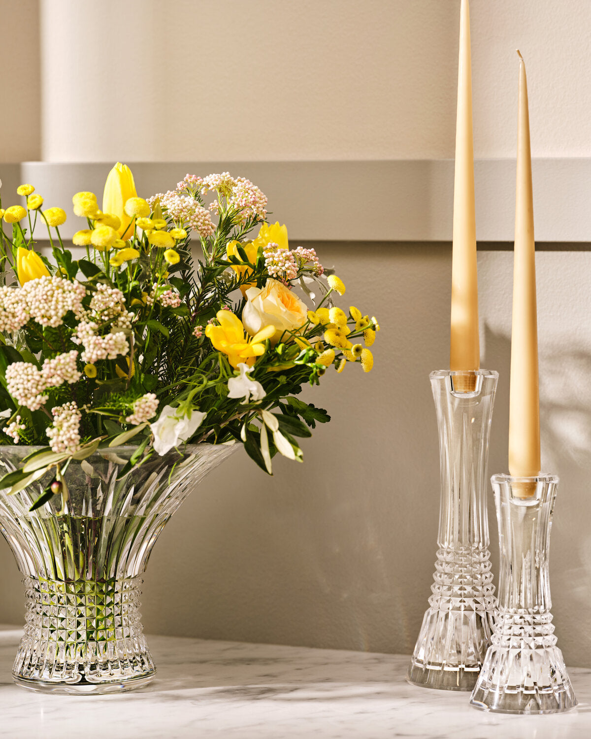 Lismore Diamond Candlestick, Set of 2