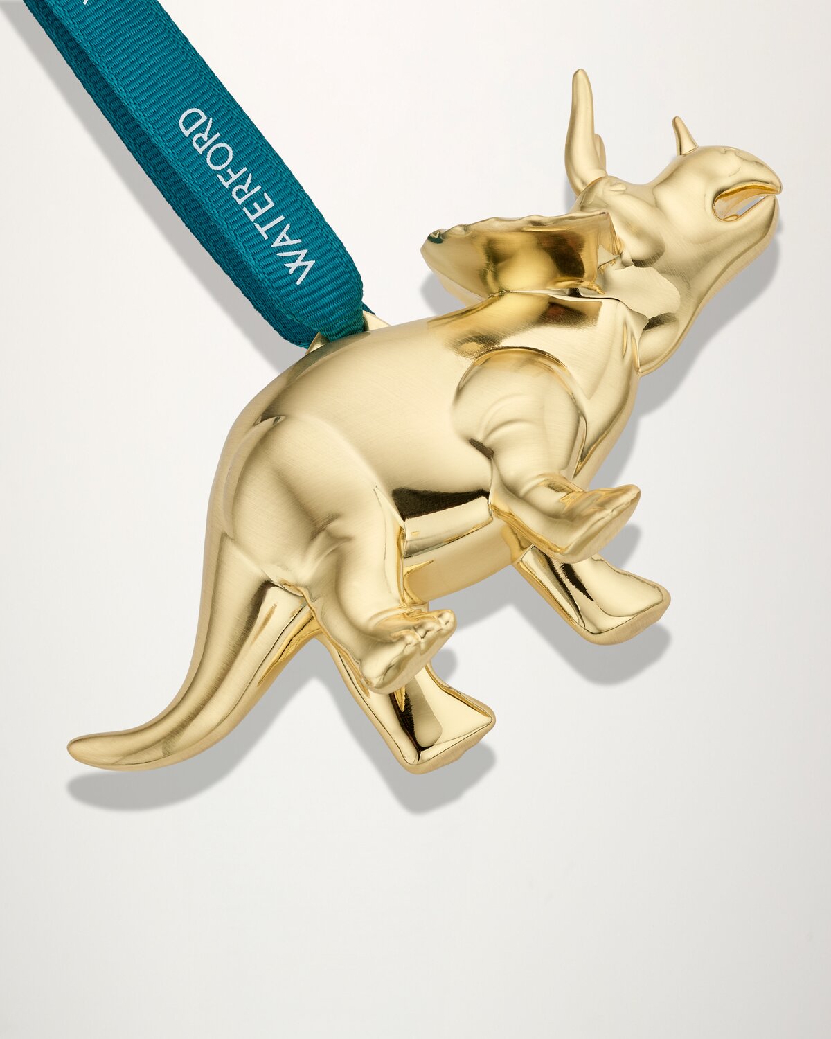 Christmas Triceratops Golden Ornament