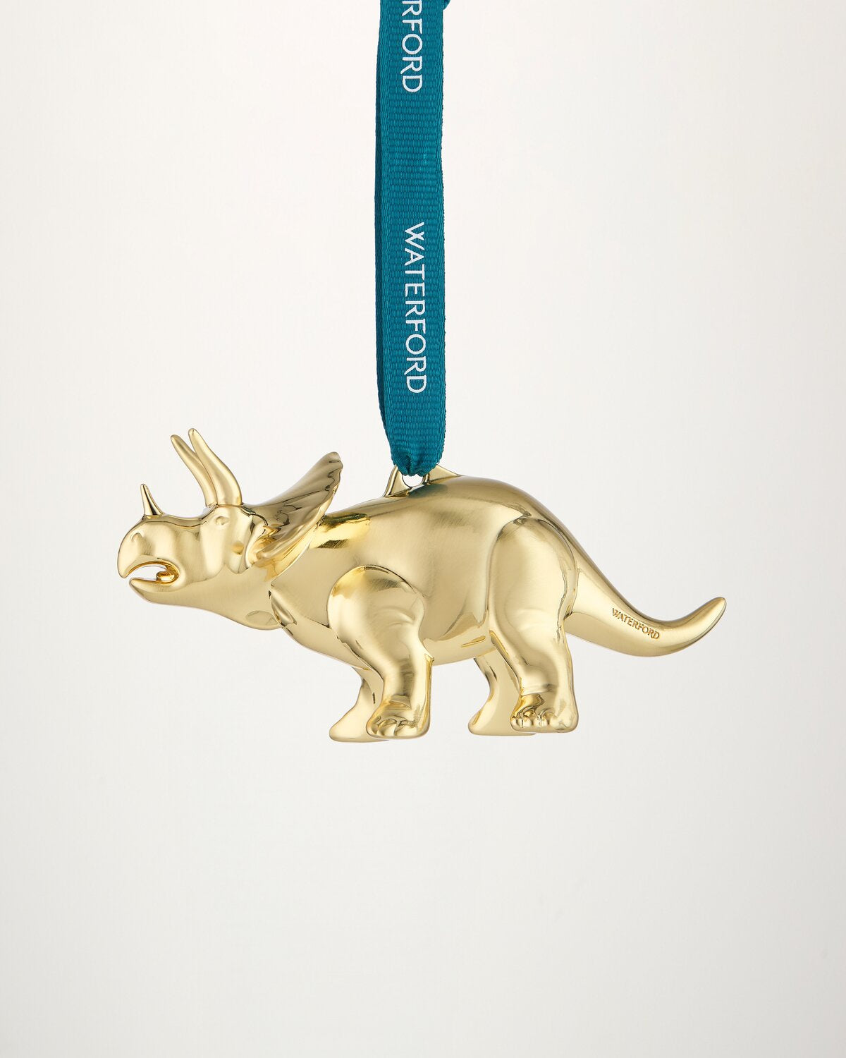 Christmas Triceratops Golden Ornament