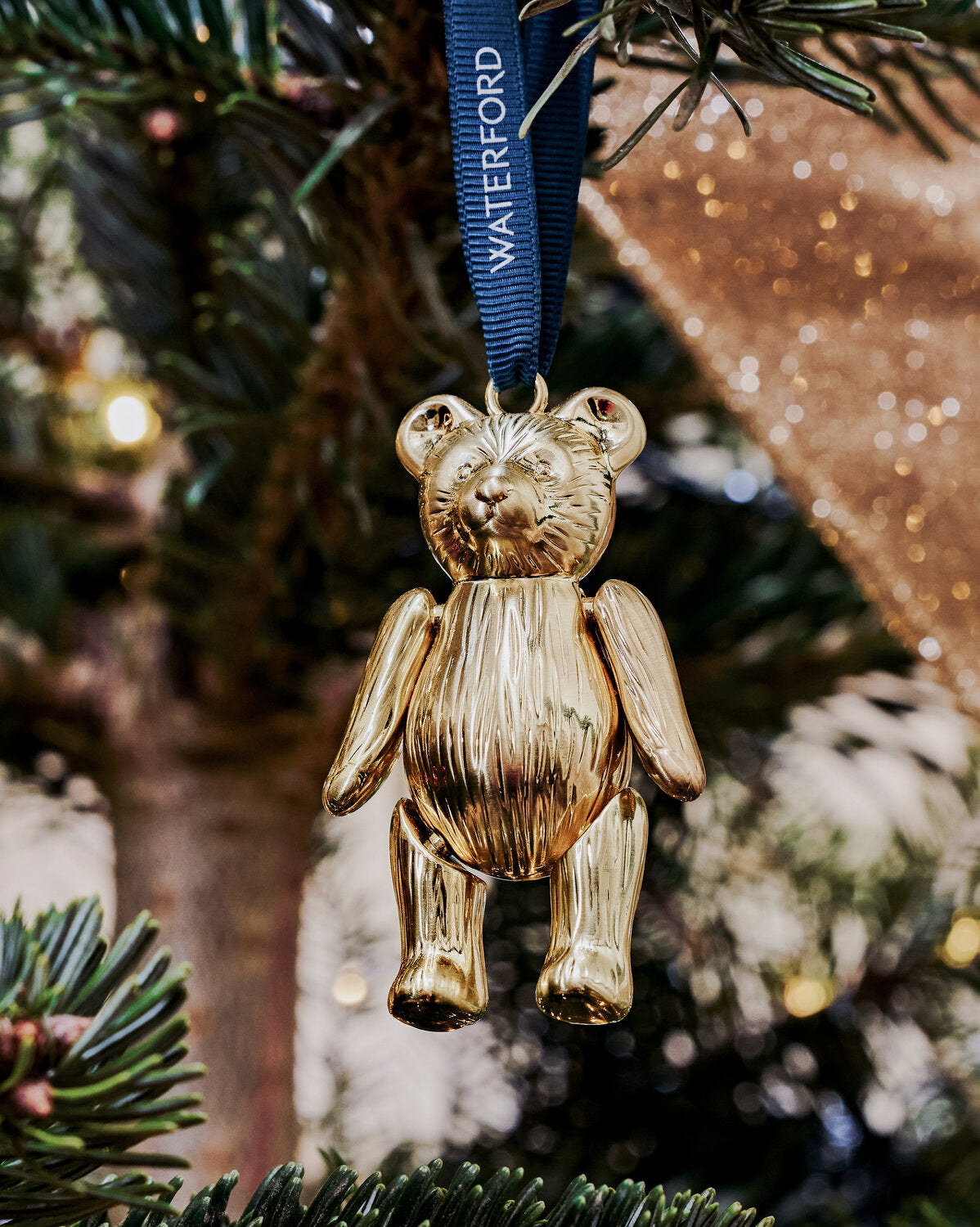 Teddybär Christmas Ornament Christmas Teddy Golden Ornament | Waterford