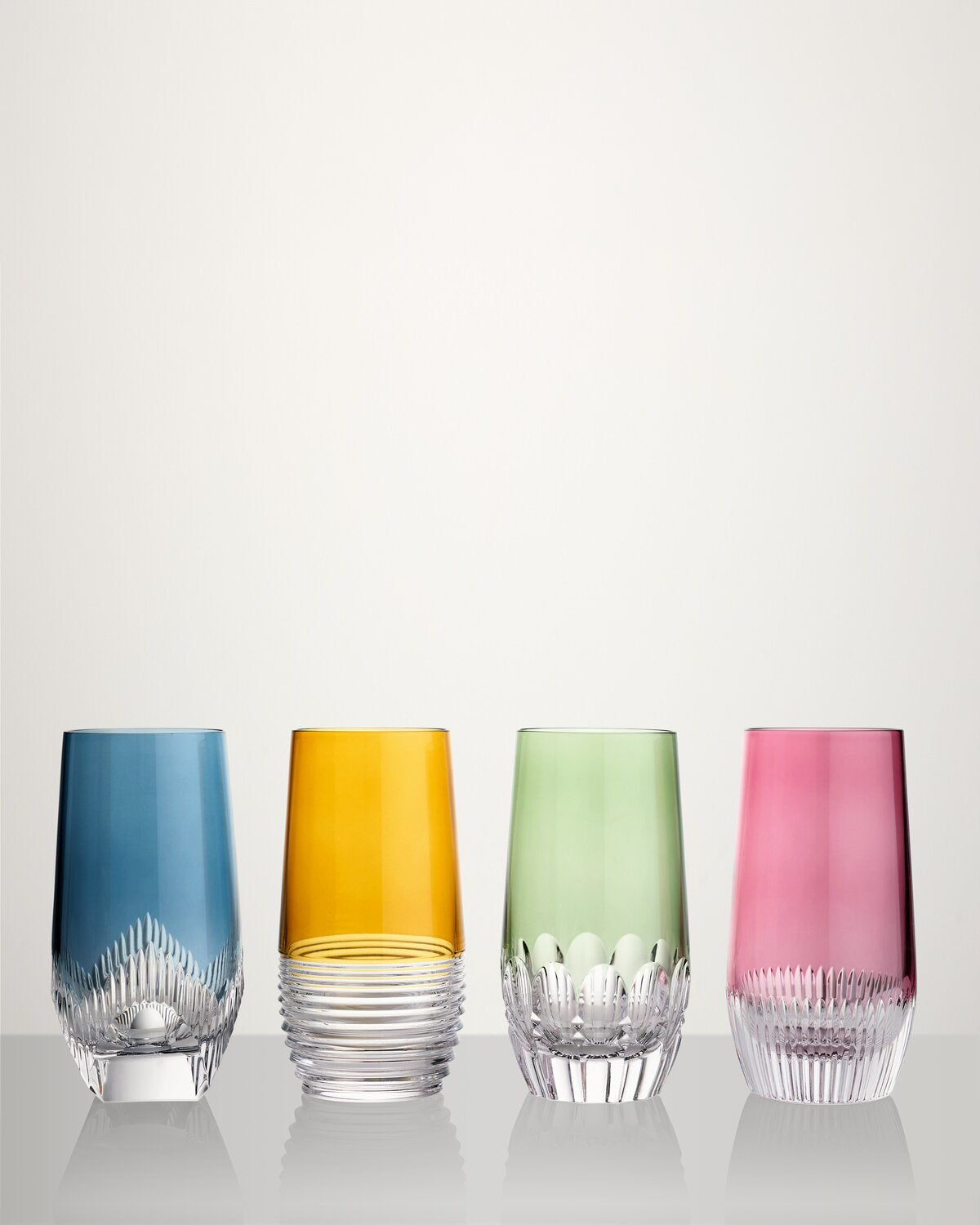 Mixology Color Highball, Mixed Set of 4