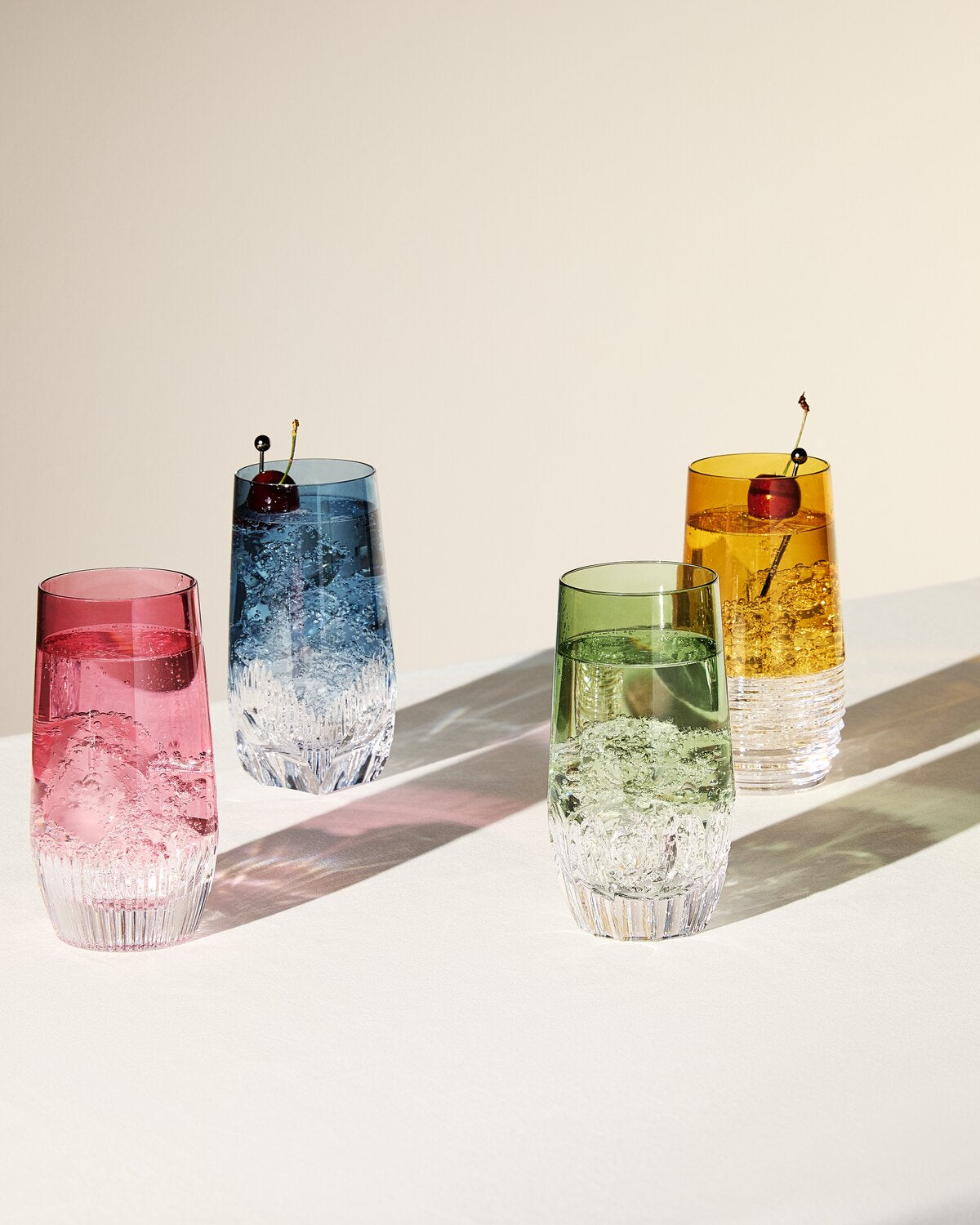 Mixology Color Highball, Mixed Set of 4