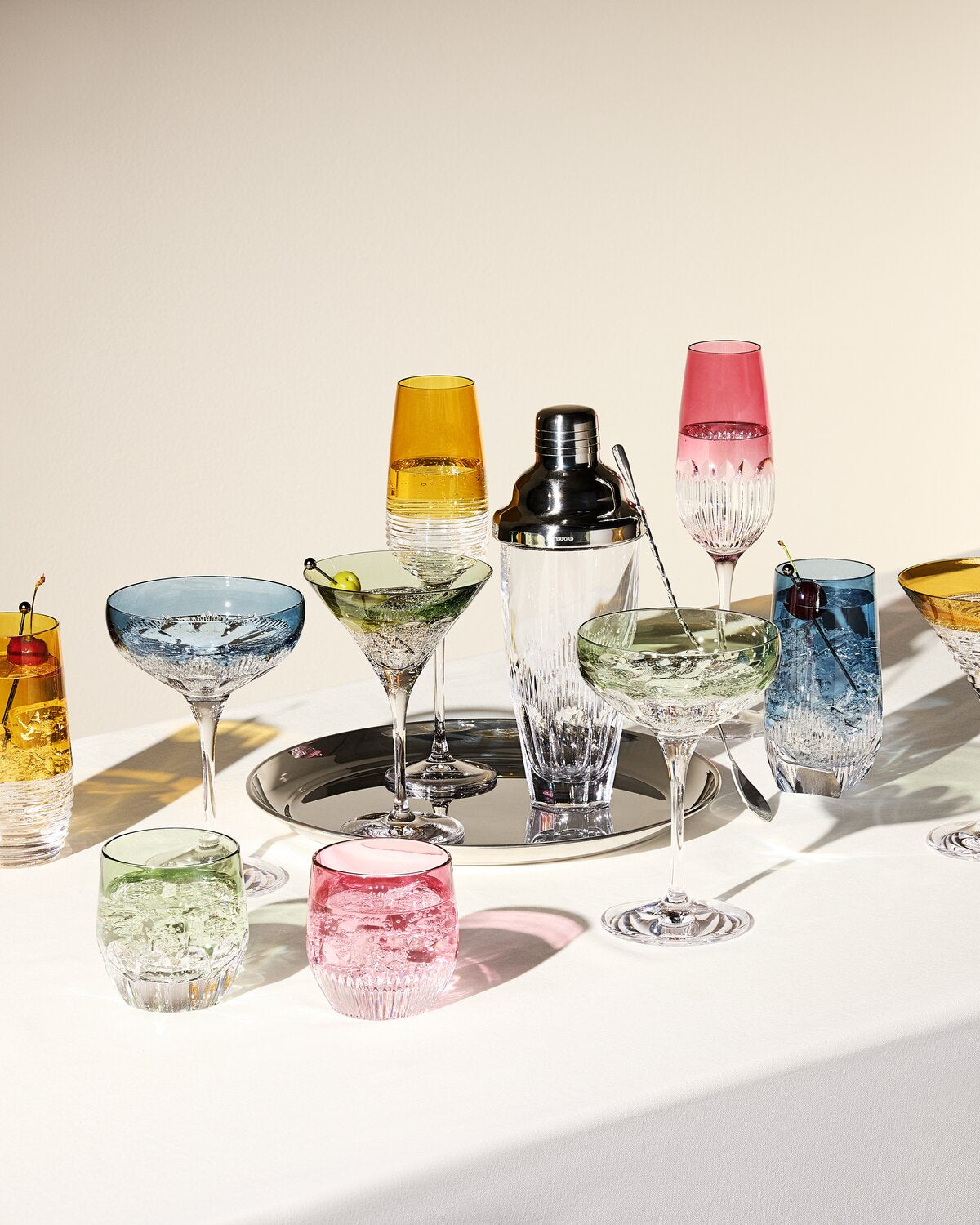 Mixology Color Highball, Mixed Set of 4
