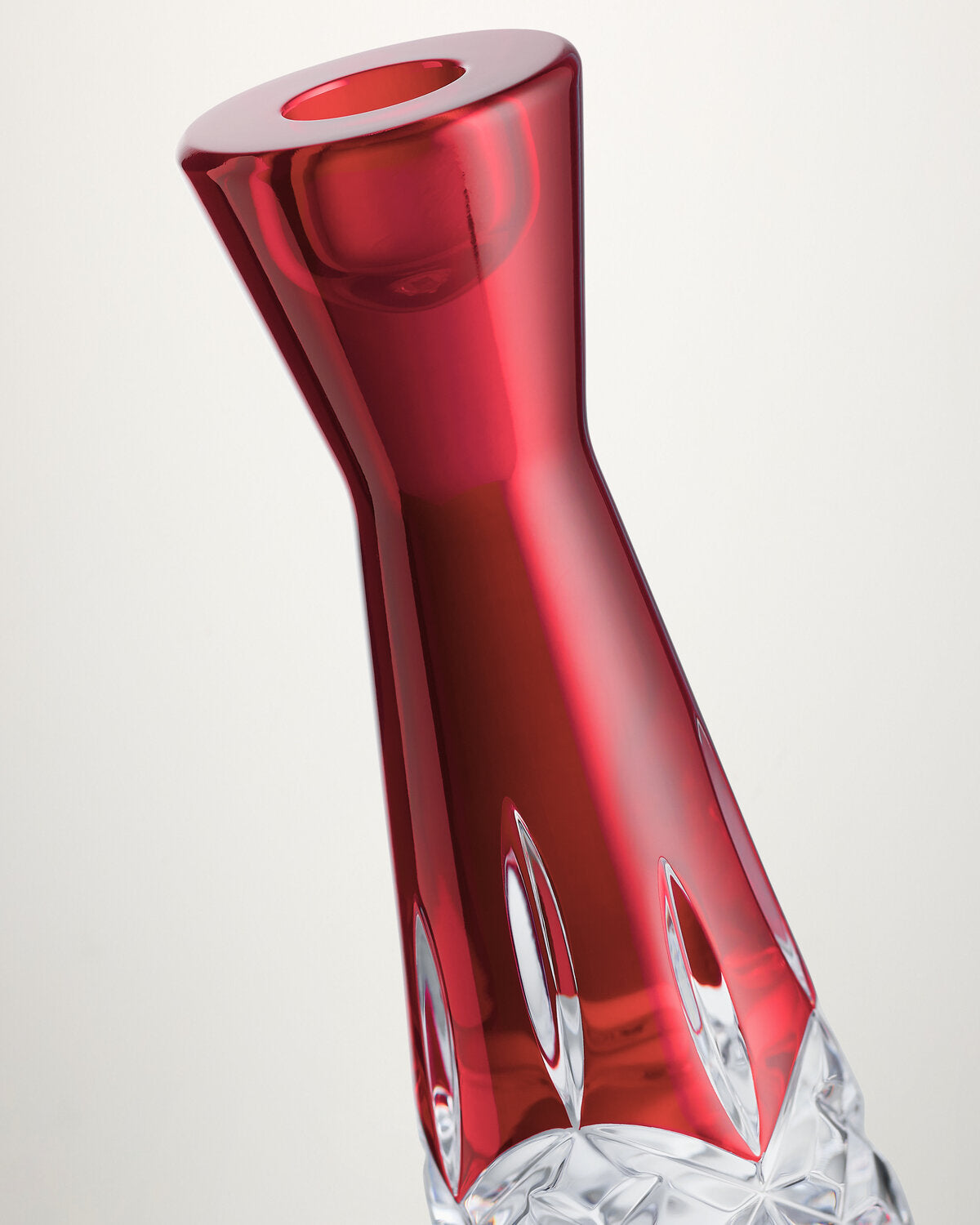 Lismore Red Candlestick Round, Set of 2
