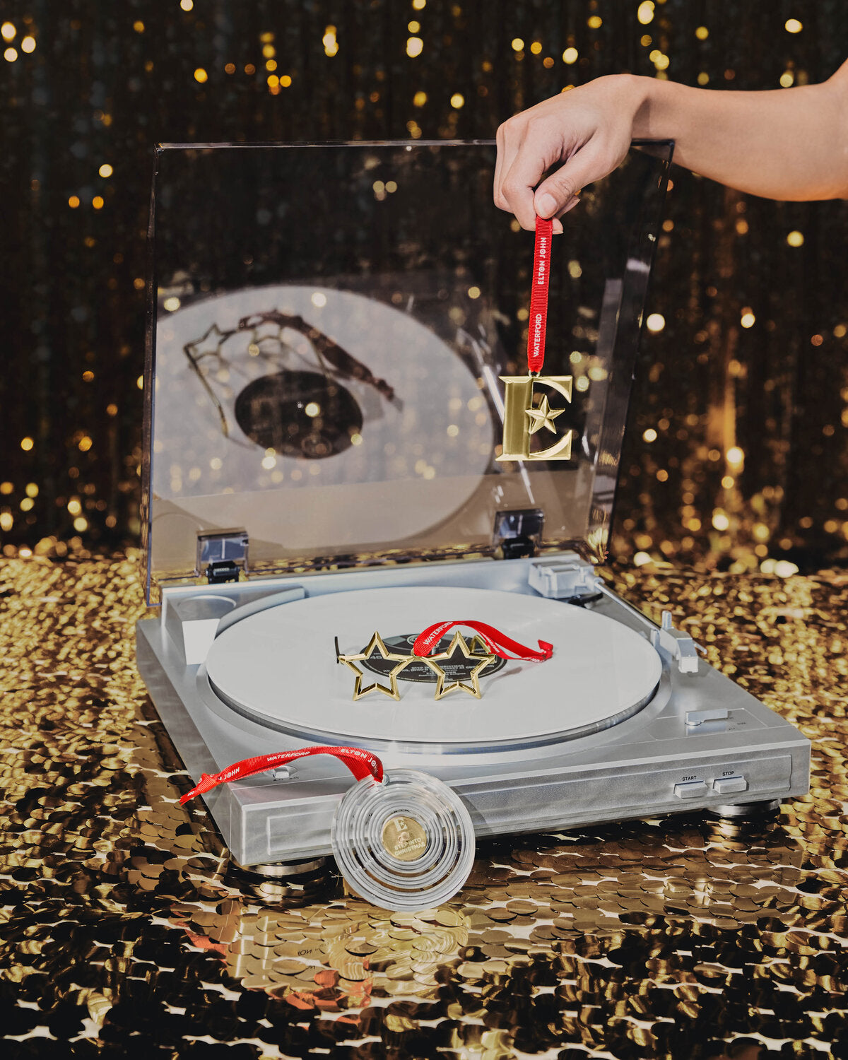Christmas Elton John E Icon Golden Ornament