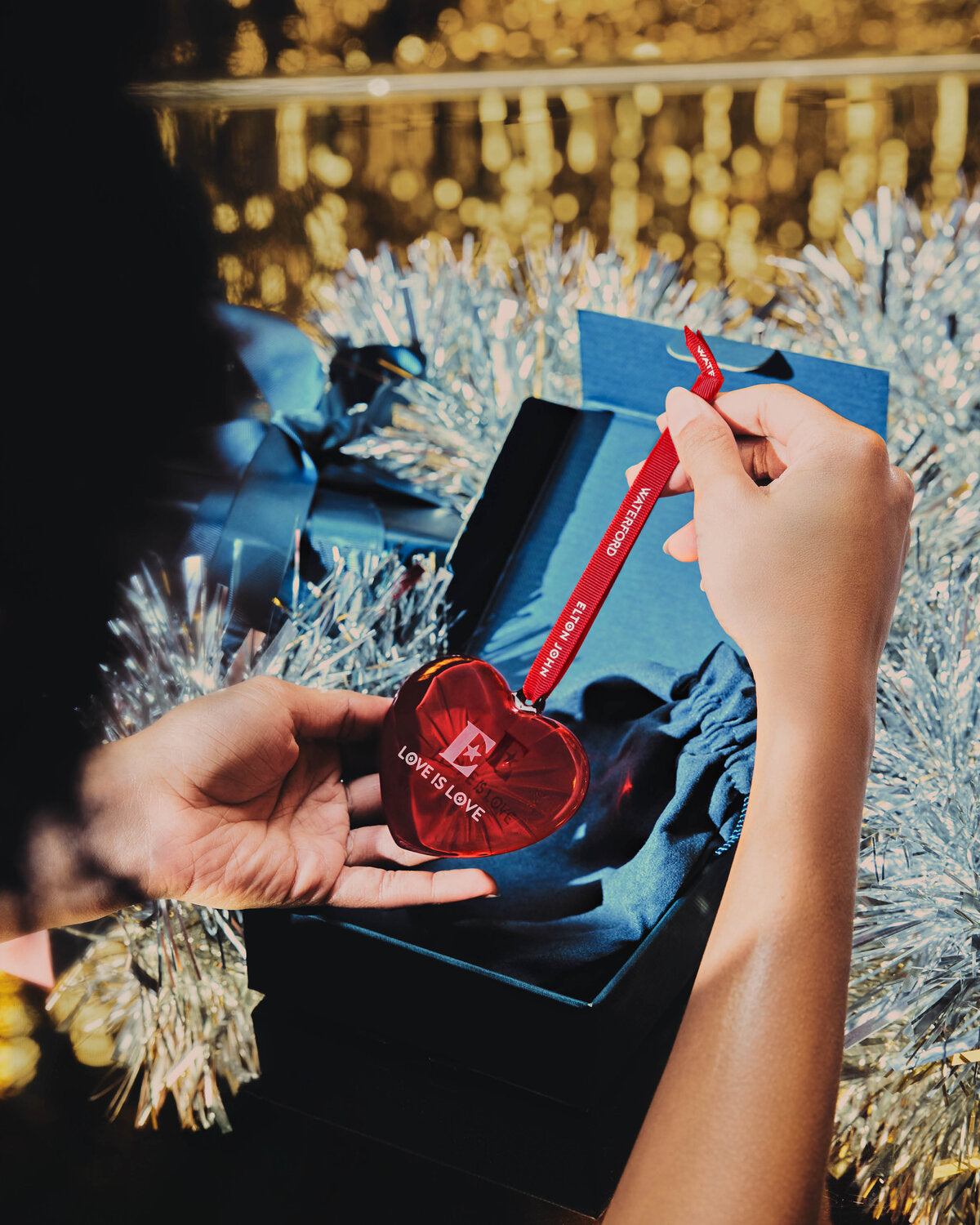 Christmas Elton John AIDS Foundation Red Heart Ornament