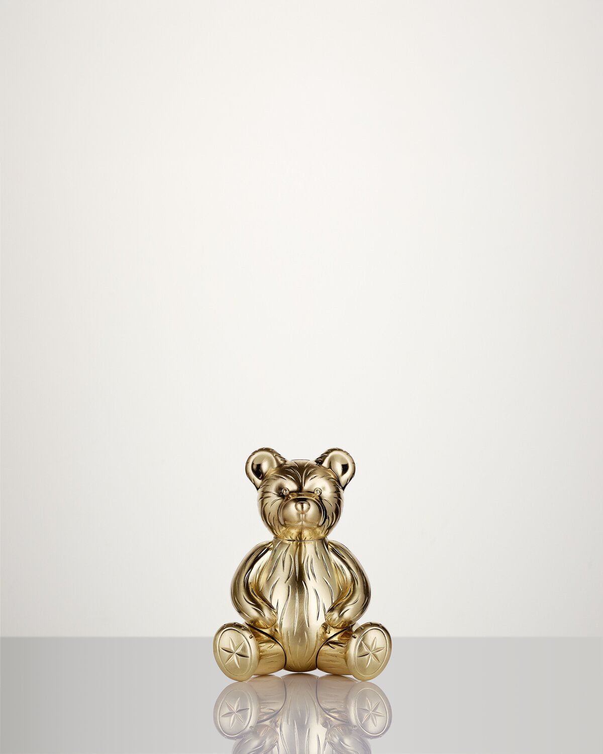 Christmas Standing Teddy Golden Ornament